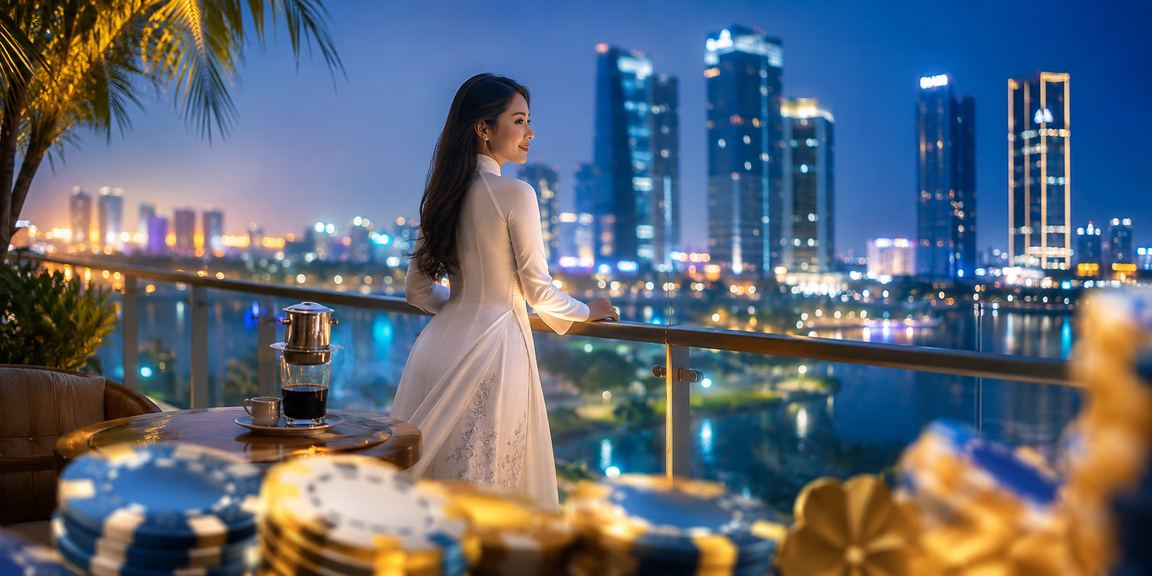 Người phụ nữ mặc áo dài tại Hà Nội truy cập nền tảng cá cược trực tuyến trên điện thoại
