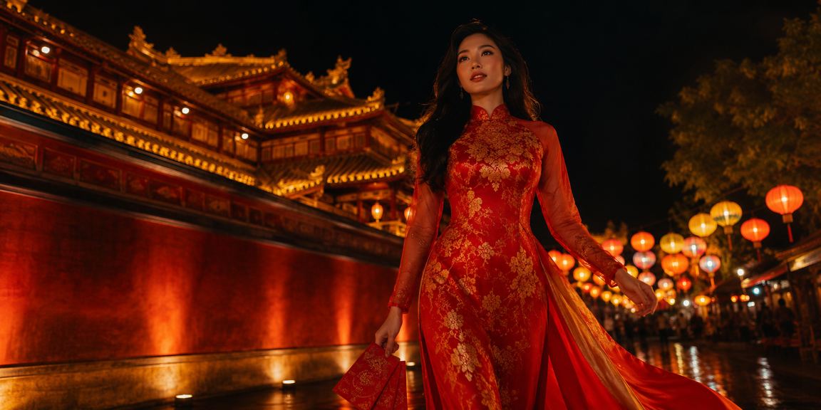 Phong bì đỏ may mắn và tiền thưởng tại chợ đêm Huế – biểu tượng khuyến mãi casino dịp lễ Việt Nam
